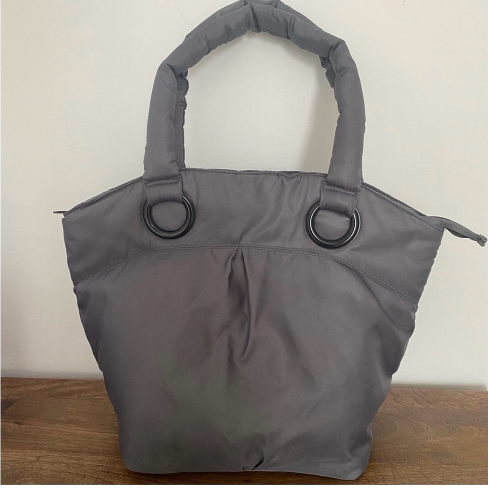 Gray Nylon Tote Bag